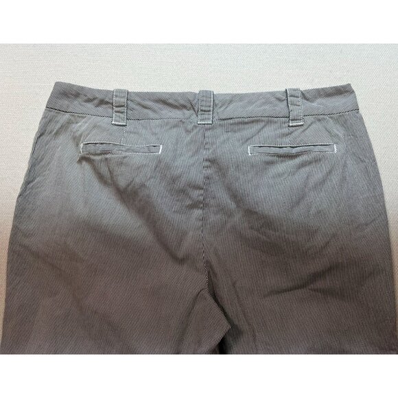Lands End Womens Fit 2 Casual Y2K Crop Pants Size 10 Navy Striped Straight Leg - Picture 9 of 10